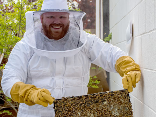 Beekeeping attire is not only fashionable, but also functional.