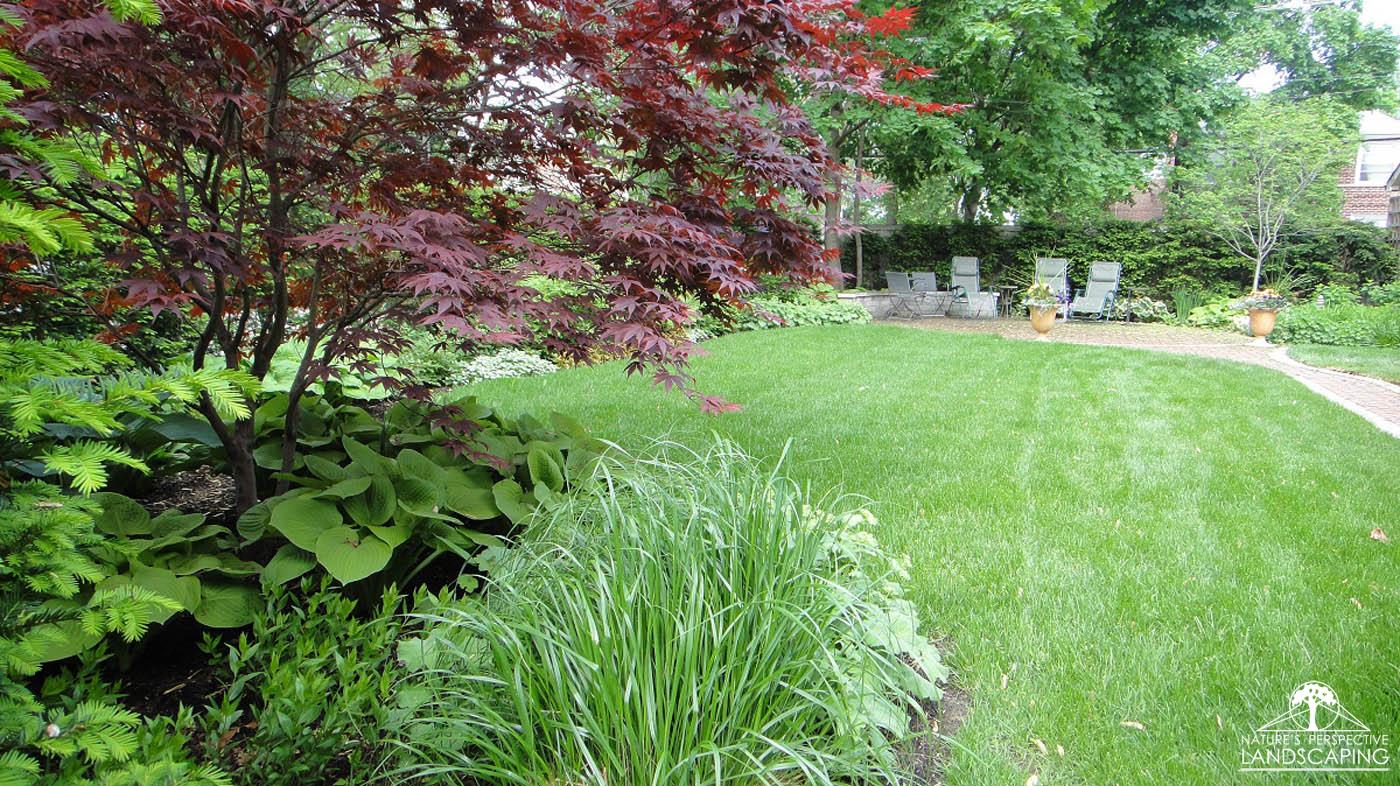 private garden with lawn, plantings - Nature's Perspective Landscaping