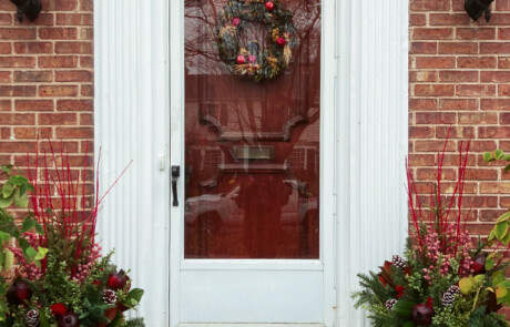 Winter Containers at a front door